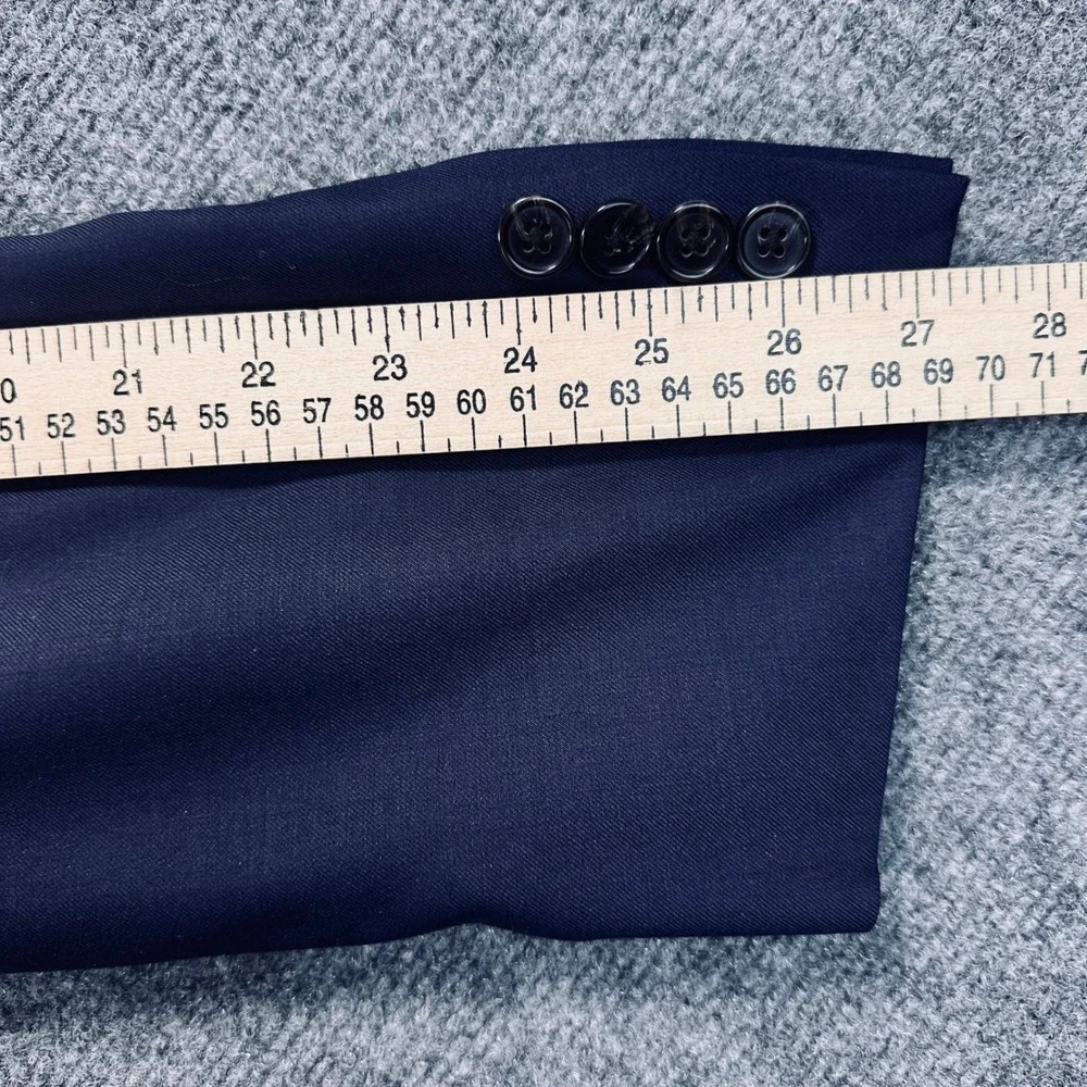 Lauren Ralph Lauren 2 Piece Suit 48L 42x32 Navy Blue Wool Blend Pleated Pant